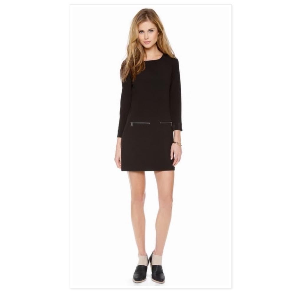 Madewell Moto Mini Shift Dress, Front Zip Pockets!